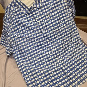 Columbia Men's Blue and White Checked Shirt